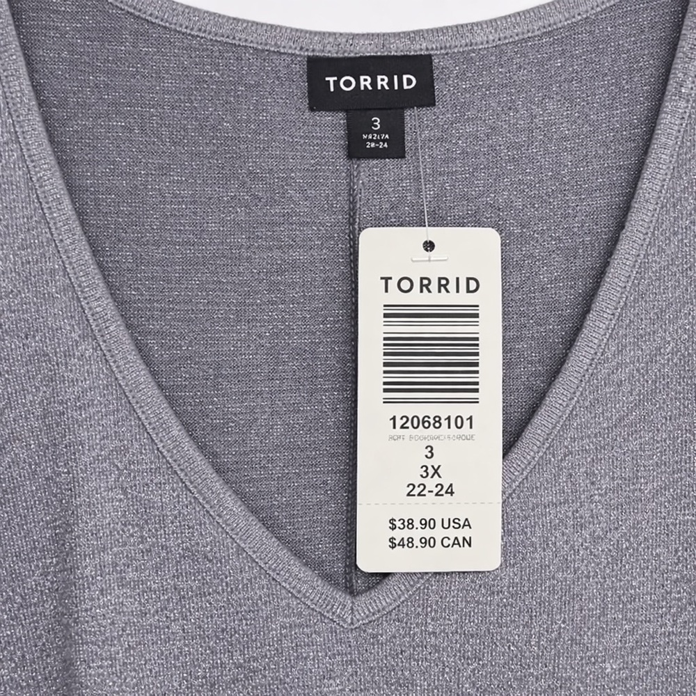 NWT Torrid Grey Sparkle Hacci Tunic sz 3X - Picture 3 of 5